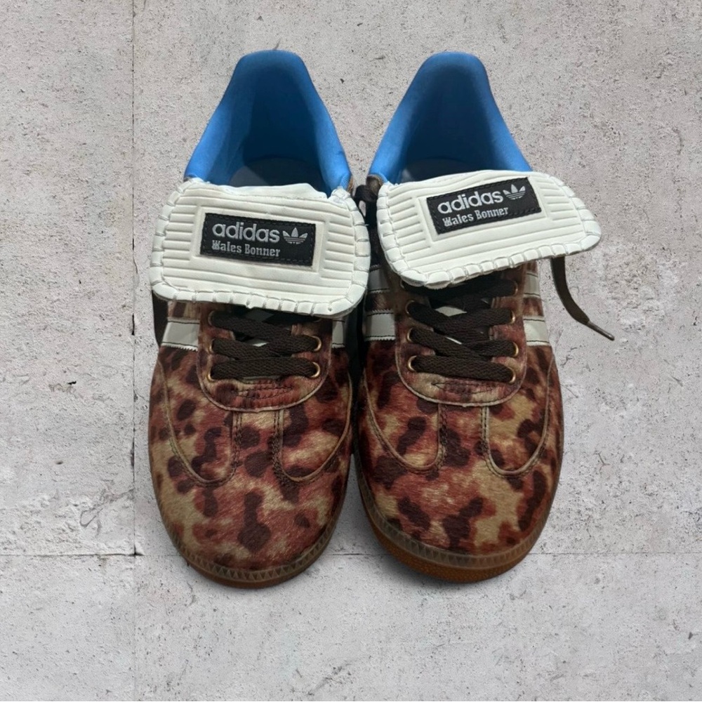adidas Wales Bonner Leopard Print Sneakers - Brown/Blue